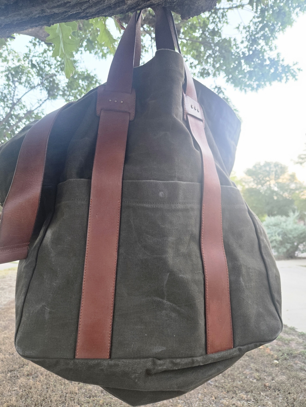 Free People We The Free Oversized Canvas Leather Backpack Tote NWT - Picture 2 of 11